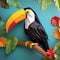 3d Toucan Paper Craft: Colorful And Eye-catching Polygon Design