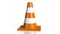 3D traffic cone on white background