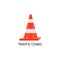 3d traffic cones white orange icon. Vector illustration eps 10