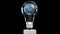 3D traffic Earth revolving inside of a classic lightbulb, loop, Alpha Channel