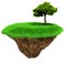3d tree on a little piece of land island