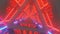 3D Triangle metal red blue neon light blur zoom spin technology futuristic animation video