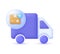 3D Truck with delivery box and plus sign. Add concept. Express delivery, shipping, truck icon, quick move.