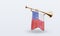 3d trumpet Chile flag rendering left view