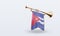 3d trumpet Cuba flag rendering left view