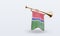 3d trumpet Gambia flag rendering left view