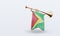 3d trumpet Guyana flag rendering left view