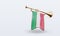 3d trumpet Italy flag rendering left view
