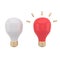 3d turning on and off light bulb icon set. Glowing incandescent filament lamps. Creativity Idea, Business Innovation