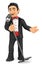 3D Tuxedo singer with microphone. Crooner