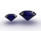 3D - Two cobalt blue sapphire gemstones