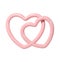 3d two pink glossy heart love frames on white background. Suitable for Valentine day, Mother day, Women day, wedding