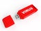 3d USB flash drive with virus text
