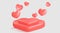 3d Valentine red heart podium plastic platform