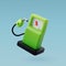 3d Vector Green Gas Pump, Green Energy, Clean Energy, Environmental Alternative Energy Concept