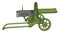 3D vector illustration  of a green  military cannon