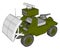 3D vector illustration of a military missile launch vehicle