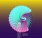 3D vector illustration with seashell nautilus. Object with smooth shape.