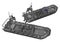 3D vector illustration  of two military inflatable boats