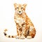 3d Vector Low Poly Cheetah Illustration In Collage Style