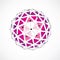 3d vector low poly spherical object with black connected lines and dots, geometric purple wireframe shape. Perspective orb created
