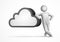 3d vector man leaning on a cloud