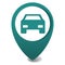 3d vector pin location in green, gps icon, parking car