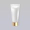 3d vector realistic cream tube with Golden lid. Cosmetic  plastic packaging for design. Template for advertising and presentation.