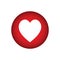 3d vector red love round blue cartoon bubble emoticon for social media Facebook Instagram Whatsapp chat, comment reactions, icon