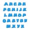 3D vector rippling blue alphabet Alphabet