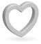 3D vector silver heart hearts love white background icon icons symbol valentines day valentine ring shape romantic symbol wedding