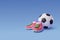 3d Vector Soccer Boots with FootBall ball, Sport and Game competition concept