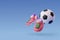 3d Vector Soccer Boots with FootBall ball, Sport and Game competition concept