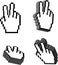 3D Vector Victory Hand Cursors