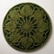 3d Velvet Pattern Decorated Round Green Embroidered Ornament