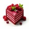 3d Velvet Raspberry Dream Cake On White Background