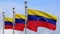 3D, Venezuelan flag waving on wind. Venezuela banner blowing soft silk