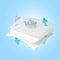 3d ventilate shows water splash transparent for diapers, synthetic fiber hair absorbent layer with sanitary napkin, transparent