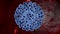 3D video with a stylized representation of coronavirus in infected blood in motion. The current and current danger of a viral pand