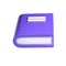 3d violet cute empty notepad book stationery for school isolated background with clipping path. Simple render