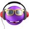 3d violet emoticon smile