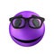 3d violet emoticon smile