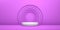 3d violet vectorial round podium, pedestal or platform, background for products