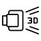 3d visual icon, outline style