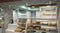 3D visualization of a bakery interior design