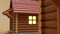 3d visualization of a wooden hut