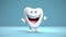 3d-visualized illustration of a snow-white tooth with a smile.