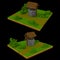 3d voxel landscape with well