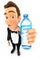 3d waiter holding water bottle