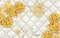 3d wallpaper golden diamond flowers on golden silk background